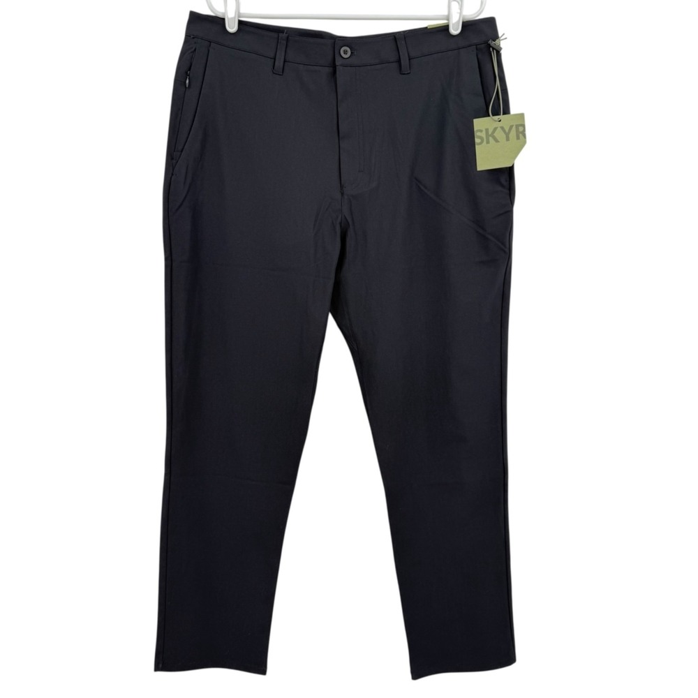 SKYR Men's Tricot Dynasty Slim 4-Way Stretch Anti Odor Black Pants Sz 36x30 NWT